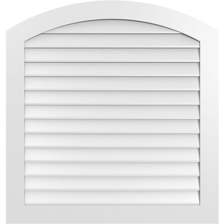 Ekena Millwork Arch Top Surface Mount PVC Gable Vent: Functional, w/ 3-1/2"W x 1"P Standard Frame, 40"W x 42"H GVPAR40X4201SF